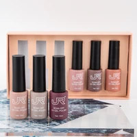 JR 6pcs 10ml gel nail polish set Including Red Pink Nude Gel Polish Kit UV LED Soak Off Polish Home DIY top coat base coat gifts 1