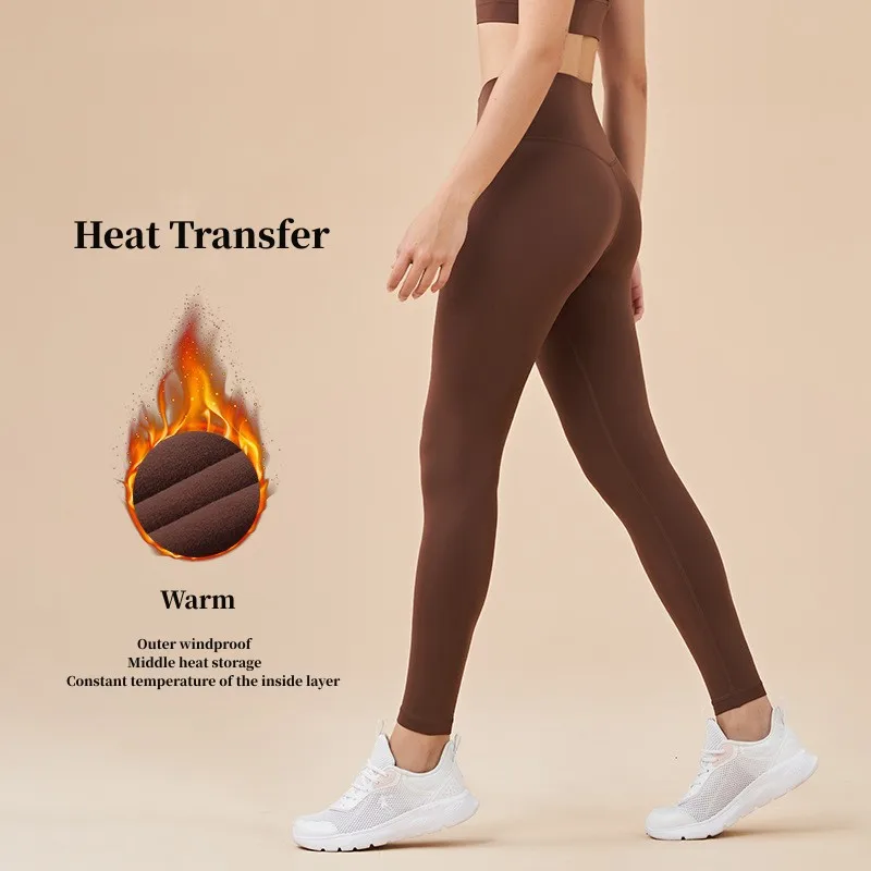 

Yoga Pants fleece-lined Thickened No Embarrassment Line Autumn and Winter Women's Sports Pants Slim-fit High Waist Hip Pants Wom