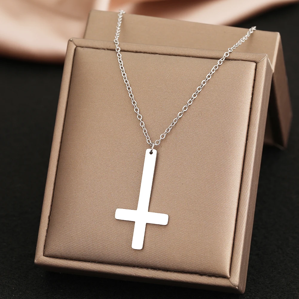 Inverted Cross Upside Down Real Solid 925 Sterling Silver Tennis Chain CZ |  eBay