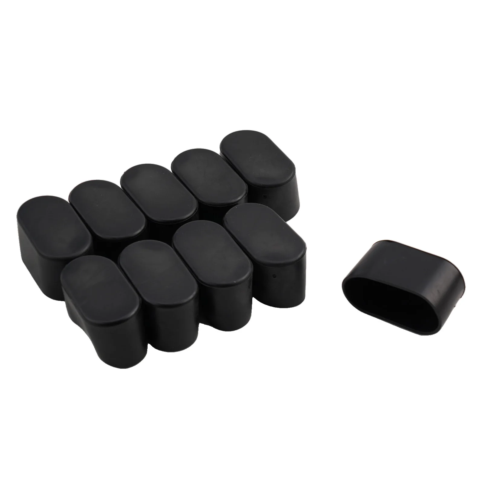 Oval Chair Leg Caps - 10-Pack Rubber Protectors for Indoor & Outdoor Furniture