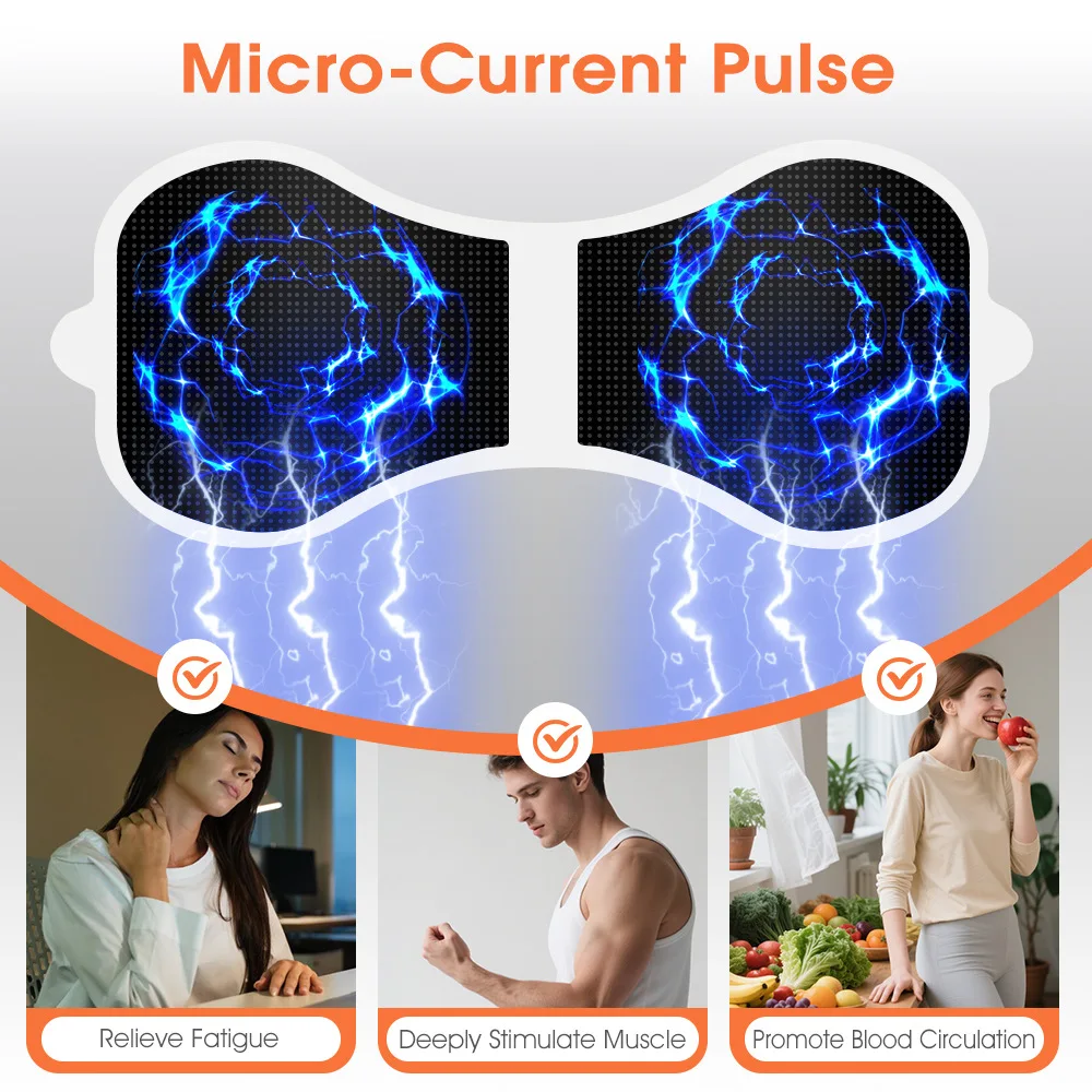 Heating Electric Muscle Stimulator Patch Microcurrent Pulse EMS Back Arm Leg Neck and Shoulder Massager Universal Massage Device