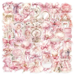 Cute Pink Cartoon Stickers Pack for Aesthetic DIY and Decoration (50PCS)