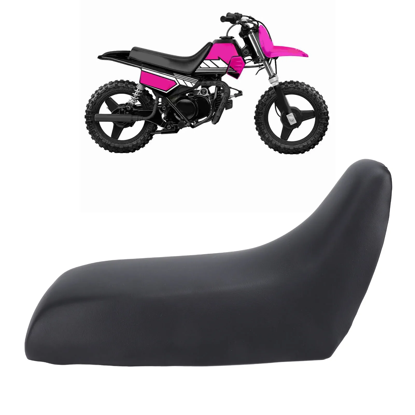 Dirt Pit Bike Seat Pit Dirt Bike Seat Comfortable PU Leather Shock Absorption Foam Tall Seat for PW50 PY50 Scooter Motorcycle