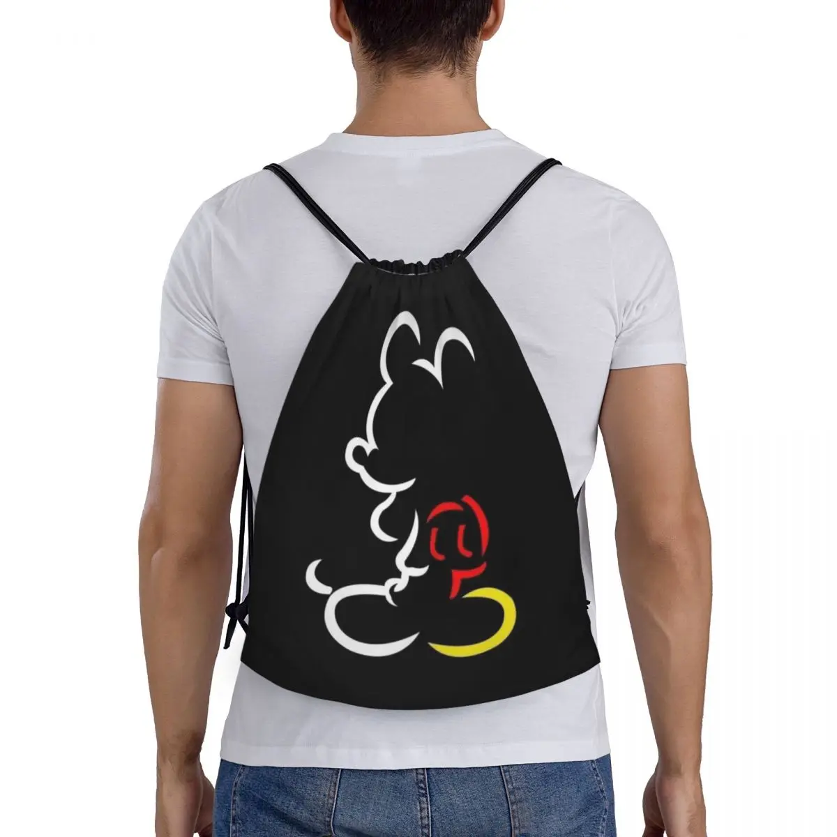 Custom Mickey Mouse Drawstring Bags for Training Yoga Backpacks Women Men Sports Gym Sackpack 5