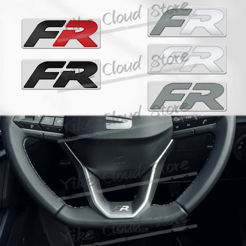 자동차 인테리어 트림 FR 로고 스티어링 휠 배지 스티커, 대시 보드 데칼, Ibiza Leon Alhambra Exeo Arosa Ateca Altea Arona VZ용