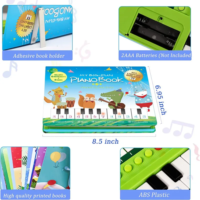 BEST LEARNING Meu primeiro livro de piano - brinquedo musical educacio