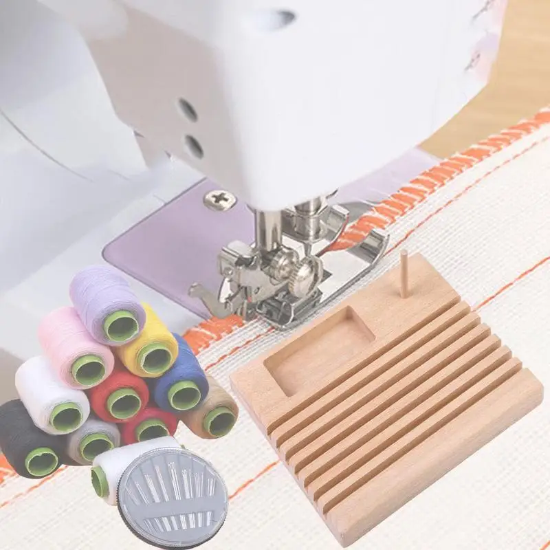 

15cm Wood Spools Rack Hand Patchwork Tool Wooden Quilting Ruler Holder Wood Spools Rack For Sewing Ruler Offices Home School
