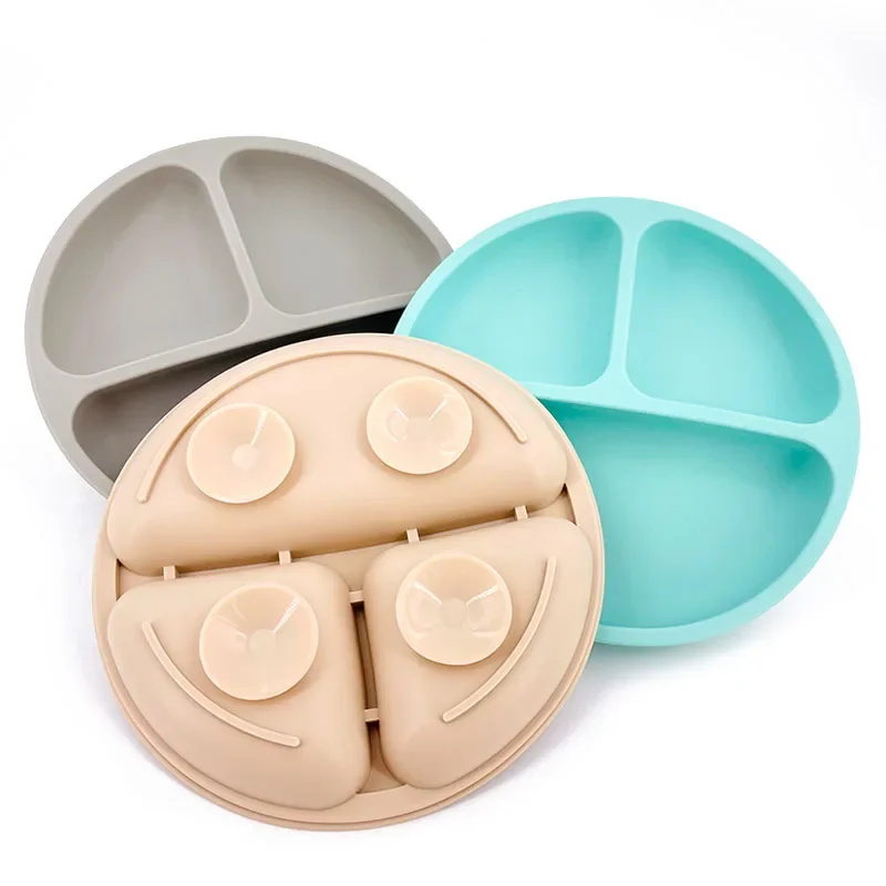 Baby Safe Sucker Silicone Dining Plate Solid Cute Cartoon Children Dishes Suction Toddle Training Tableware Kids Feeding Bowls silicone bowl silicone dinner plate