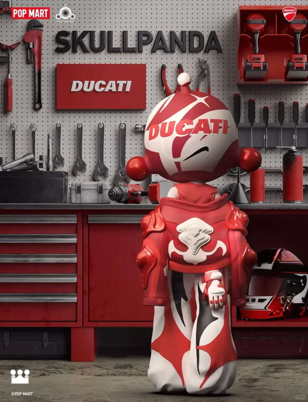 POP MART SKULLPANDA DUCATI 1/6 BJD Anime Action Figure Ornament