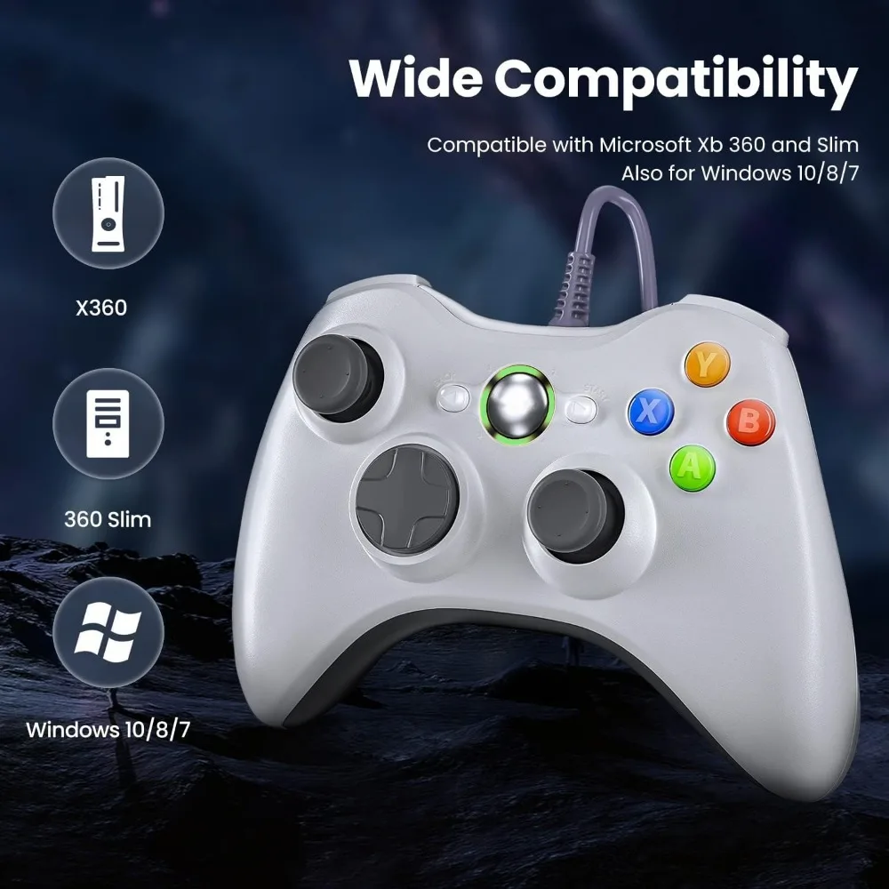 

Xbox 360 Wired Controller USB Remote Gamepad PC Gaming Control Windows 7/8/10/11 Video Game Console Accessories Joystick Joypad