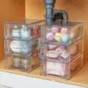 6 Pack Stackable Storage Drawers,Clear Acrylic Drawer Organizers with Handles, Easily Assemble Containers for Fridge 2