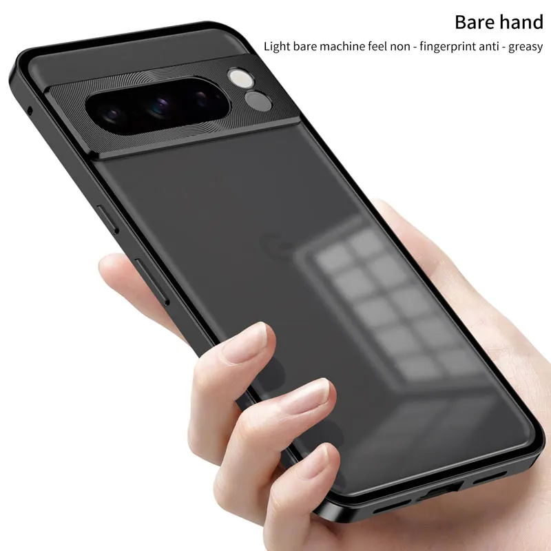 

Pixel8 Shockproof Hard Cover for Google Pixel 8 Pro 8A 7A 7pro Aluminium Alloy Metal Frame Bumper+Tempered Glass Armor Back Case