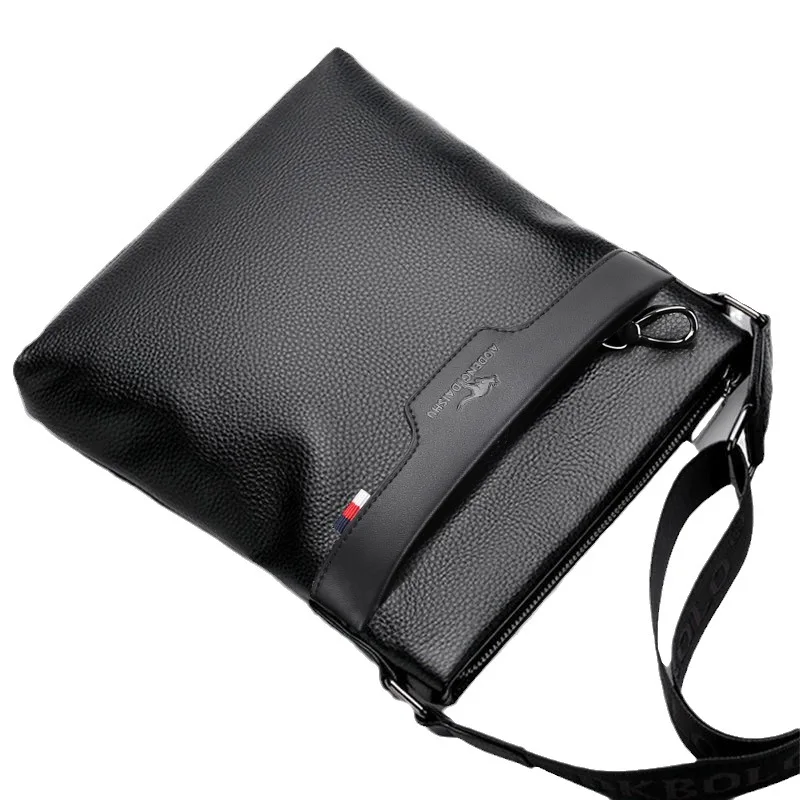 Top Quality First Layer Cowhide Men's Casual Leather Sling Bag for Business Use