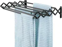 8 Bars for Hanging Garments - Mounted Organizer for Laundry/Utility Room, Bathroom, Garage, Bardo Collection, Black 1