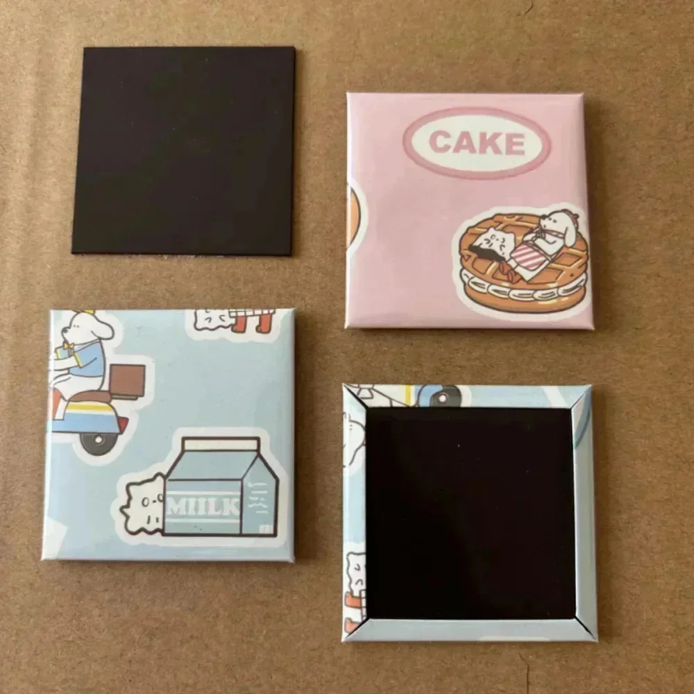 63.5&times;63.5mm Square Sticker Production Set Making Fridge Sticker Soft Magnets With 100Pcs Badge Parts And A Paper Cutter