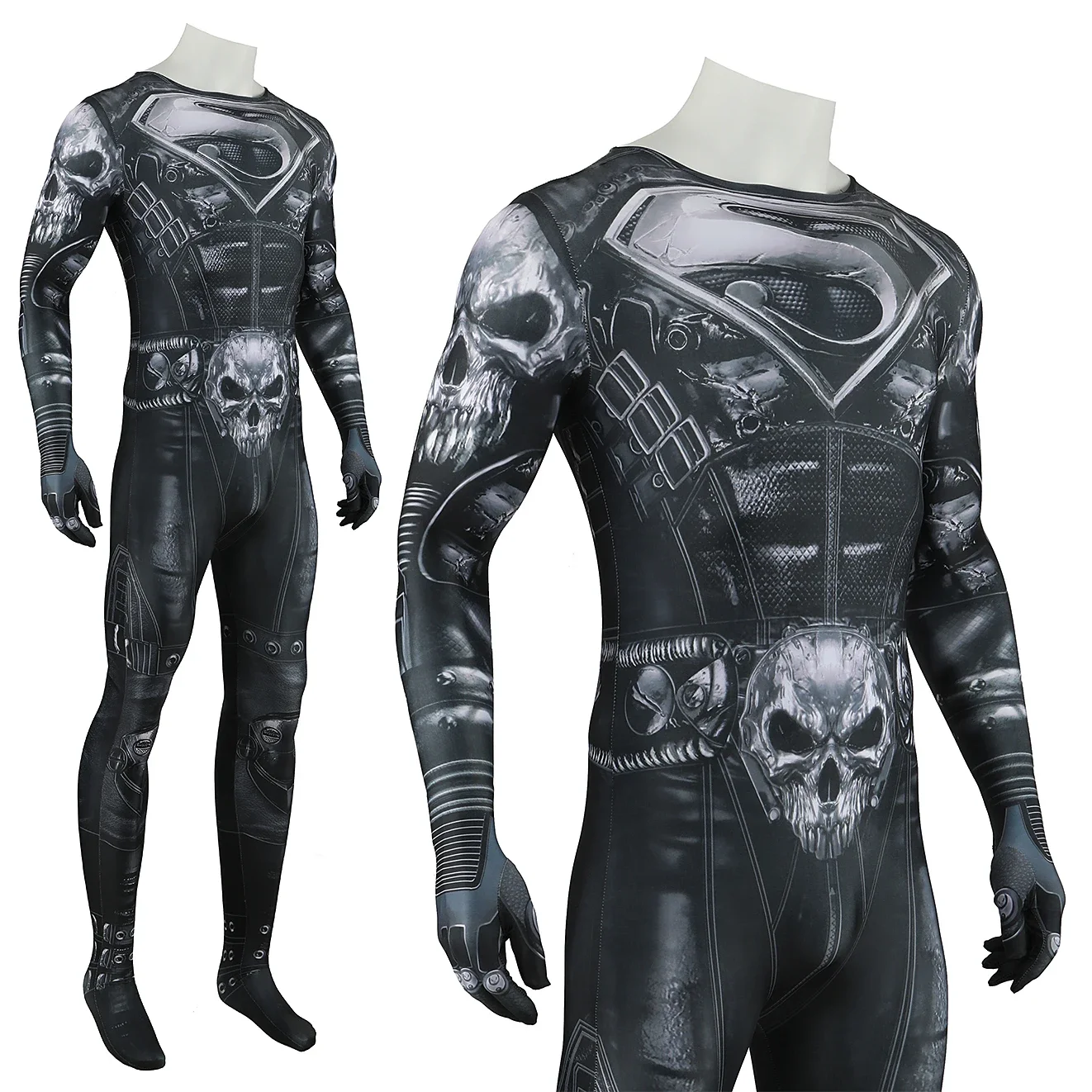 Dark Night: Metal Superman (The Devastator) | Spandex Bodysuit Cosplay Costume 30 DC-Inspired Superman Spandex Bodysuit Cosplay Costume for Adults and Kids