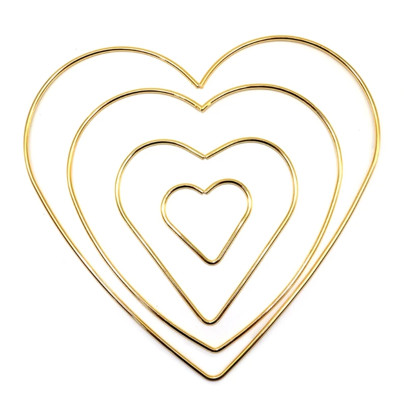 50-200Mm Love Heart Shaped Dream Catcher Frame Circle Ring Metal Macrame Love Heart Hoop Per Dreamcatcher Dropship Fatto A Mano