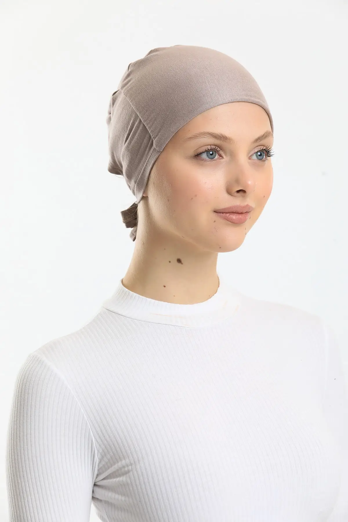 

Magic Kaydırmaz Seamless Lycra Swimming Cap Vizonrengi Kahverengi Hijab Beach Clothing