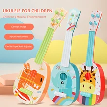

Ukeleles For Kids Mini Guitar Musical Instrument Toy Learning Educational Toys with Cute Cartoon Pattern for Toddler Boys Girls