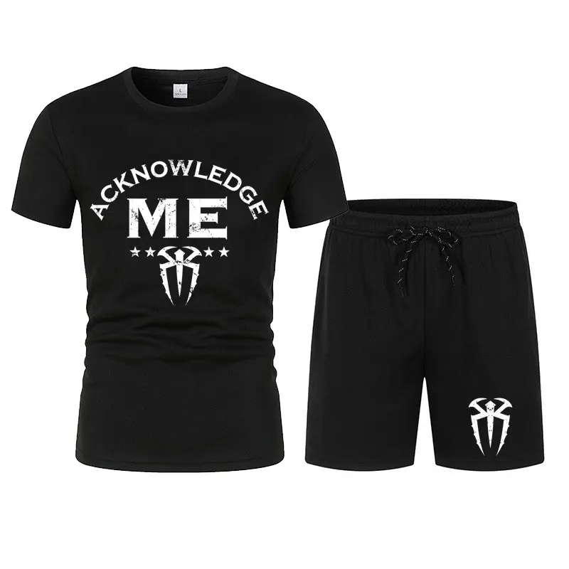 

Men's Roman Reigns ''Acknowledge Me'' T-Shirt Shorts Set Summer Short Sleeve Man Overiszed Suits 2024 New Fashion Clothing Sets