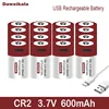 NEW 3.7V CR2 600mah Rechargeable Li-Ion Battery,Digital Camera,GPS Security , Medical Equipment Made A Special Battery +Cable 4