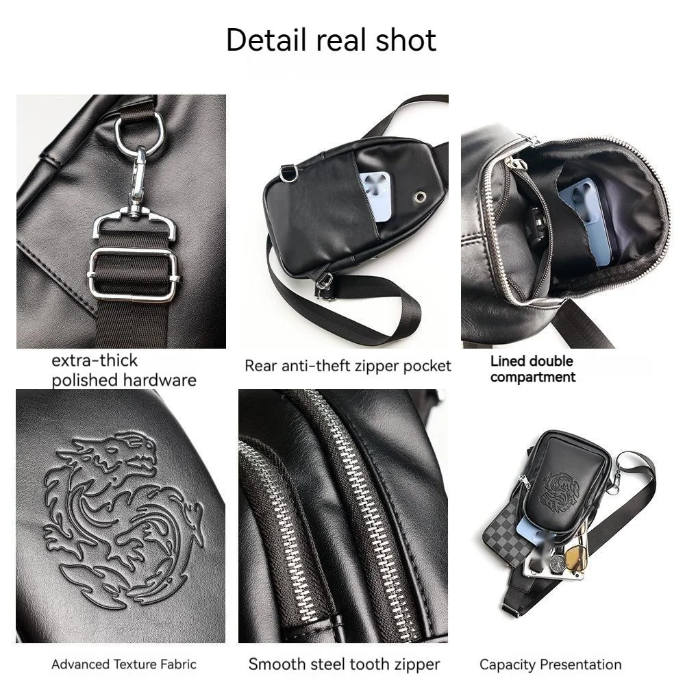 Umhängetaschen für Männer 2023 Neue Hochwertige Drachen Totem Muster High-end-Brusttasche Lässige Mode Umhängetasche_voghion.com