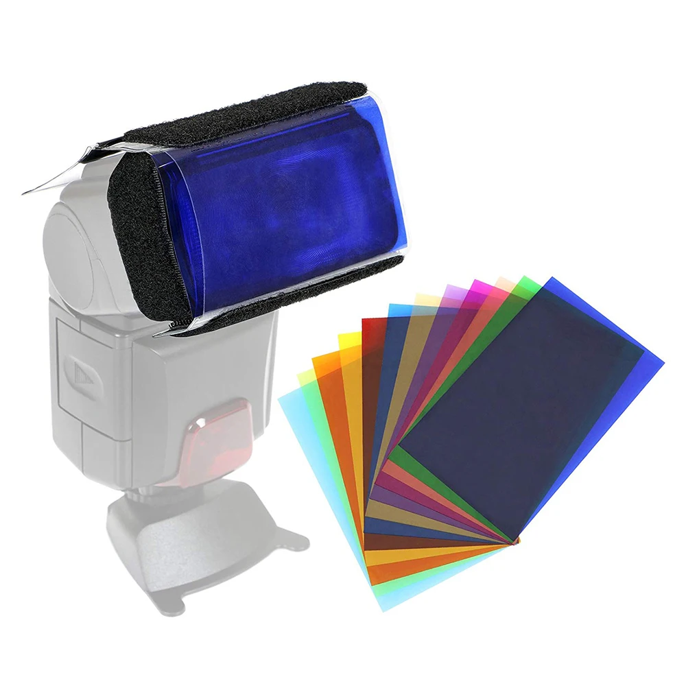 12 Kleuren Camera Flash Diffuse Gels Filter Transparante Kleur Balans