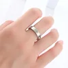 Bague tendance en acier inoxydable couleur or/argent/or rose pour femmes et hommes, bagues en cristal CZ pour couple, bijoux de luxe, bagues de mariage, cadeau