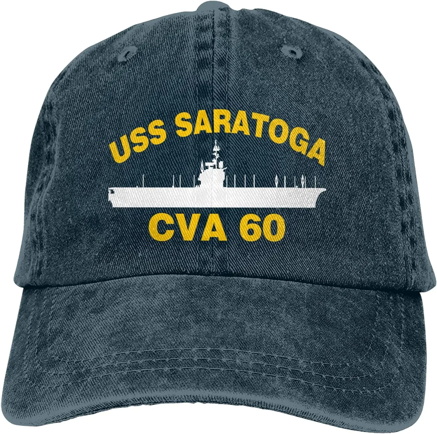 

USS Saratoga CVA 60 Vintage Sandwich Hat Baseball Caps Denim Hats Cowboy