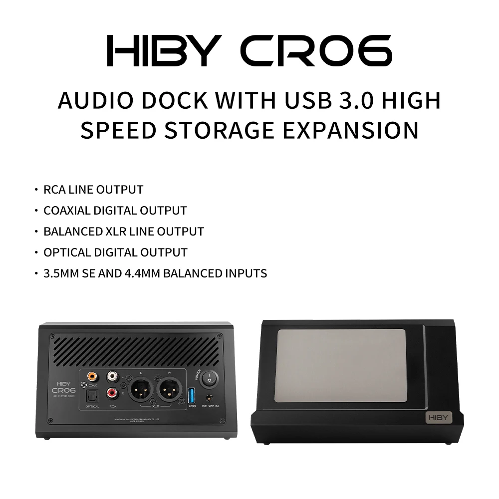 HiBy CR06 HiFi Digital Audio Player Dock For DAPs Home Audio Headphone System Desktop Amplification 4 Outputs 3.5/4.4mm Input music player mini media player