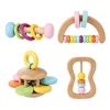 Wooden Rattle Baby Toys Grasp Play Game Teething Infant Toy Early Musical Educational Toy Toddler Rattles Children Development 6
