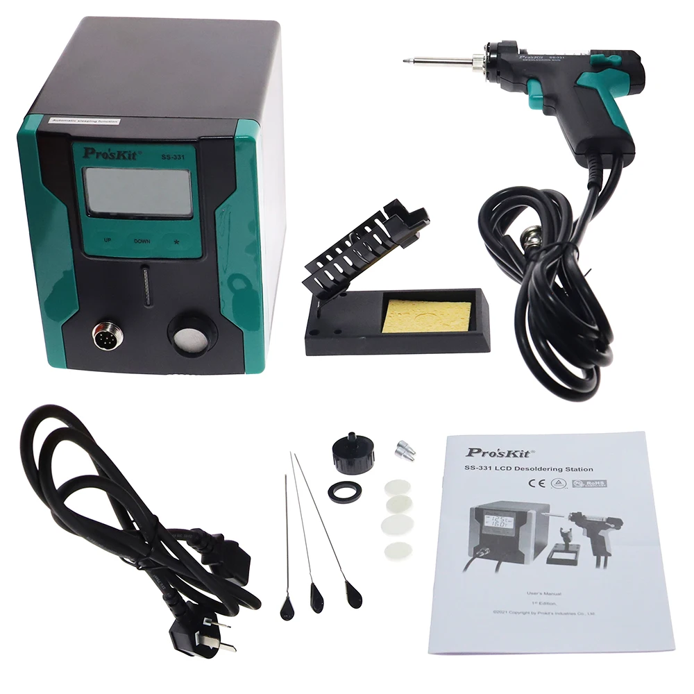 SS-331 LCD Digital Electric Desoldering Station Tin Gun Electric Absorb Sucker Gun Vacuum Soldering Station Suction Pump Welding 4