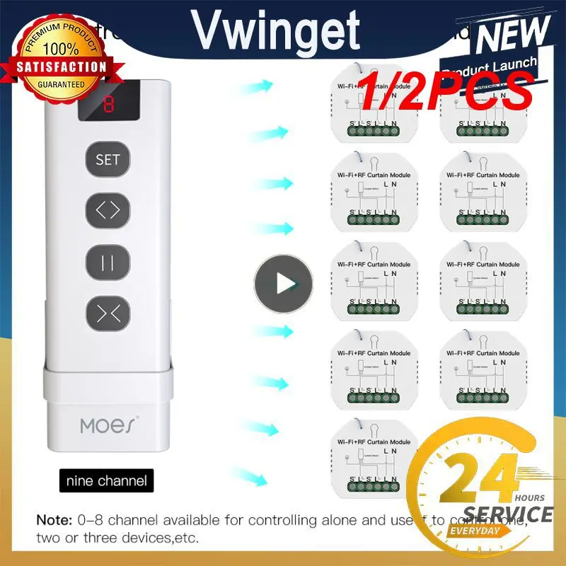 

1/2PCS Tuya Smart Life WiFi RF433 Blind Switch with Remote for Electric Roller Shutter Sunscreen Home Alexa Smart
