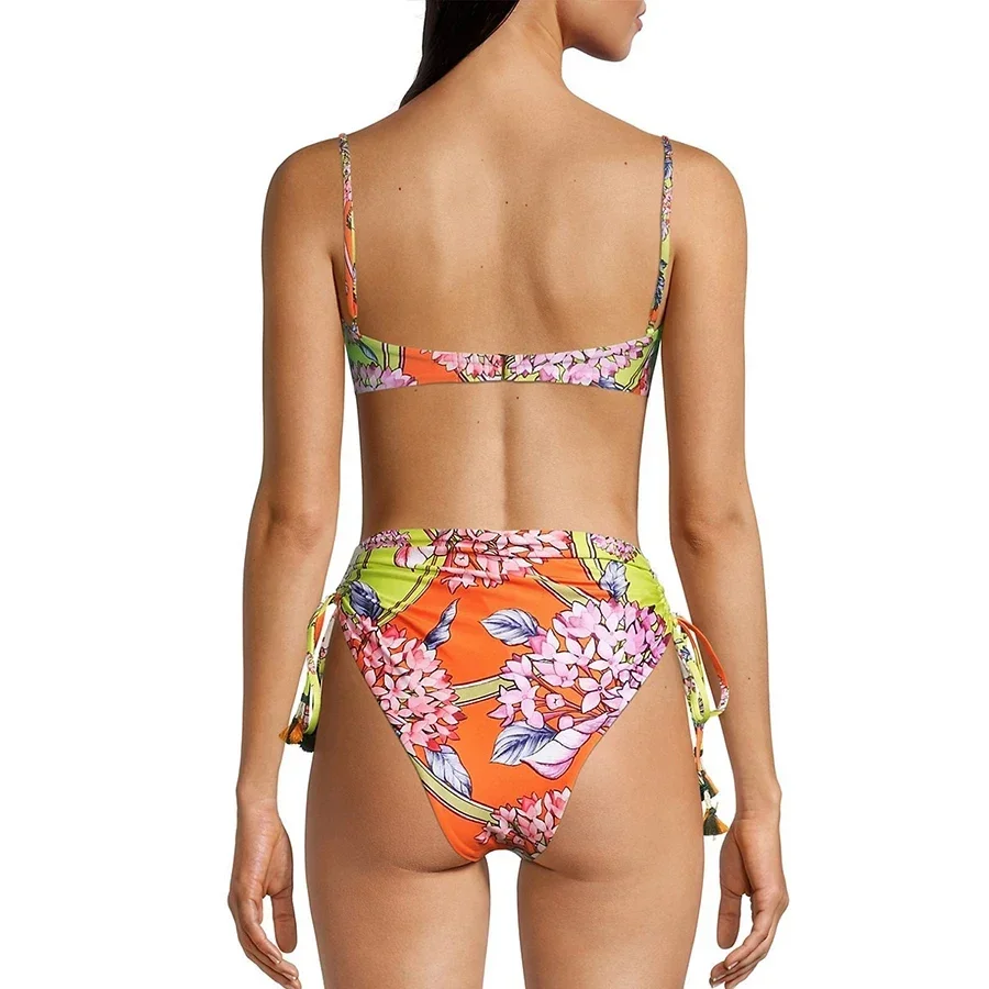 2024 Chic Printed Fashion Bikinis Set and Cover Up Women's Two Piece Swimsuits Sexy Beach Swimwear Luxury Bathing Suit Beachwear
