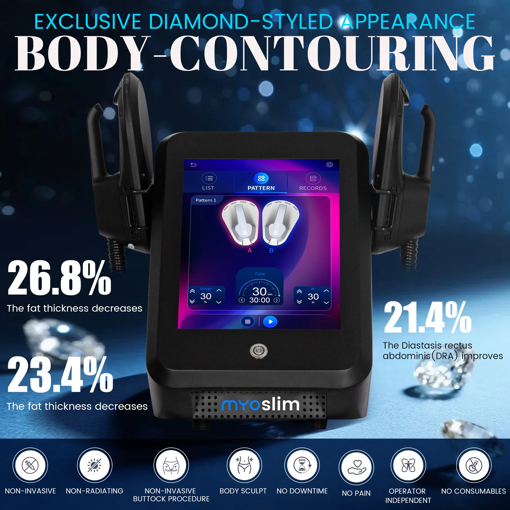 EMS MYOslim Hi-emt Body Sculpt Machine Sculpting Weight Loss Massager Device Electromagnetic Fat Slimming Muscle Stimulation 1