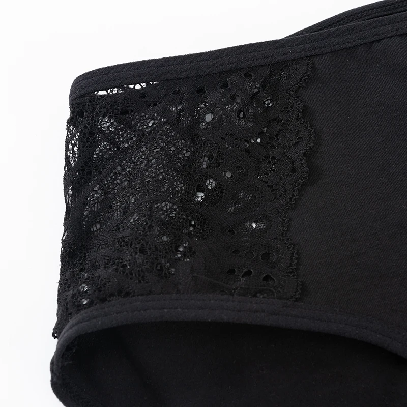 4-Layer Sexy Lace Leakproof Menstrual Panties New Breathable Fast Absorbent Underwear Women Menstrual Briefs Plus Size Lingerie 6