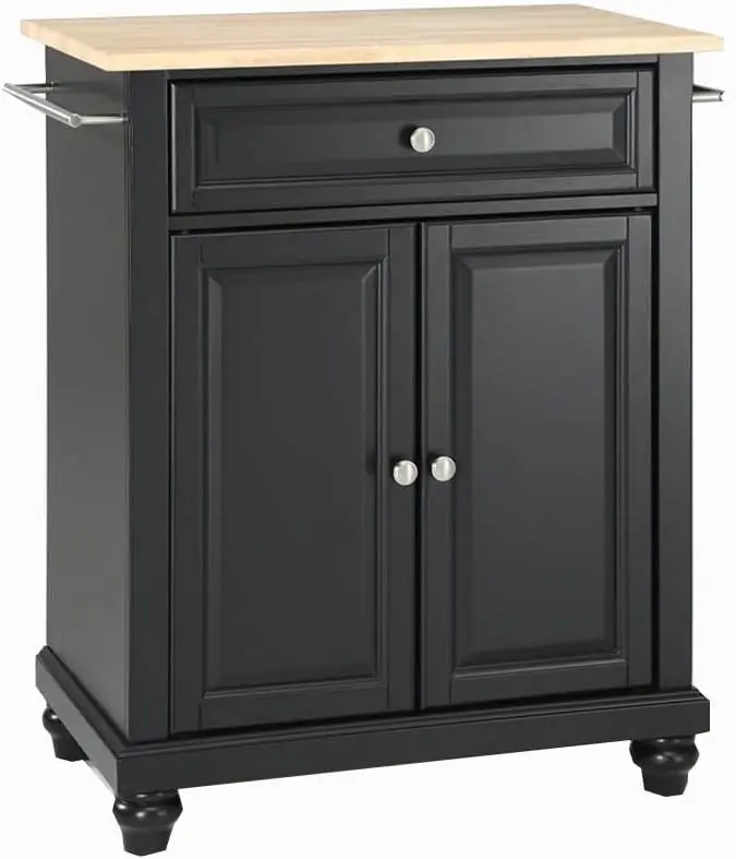 

Kitchen Island with Solid Grey Granite Top - White