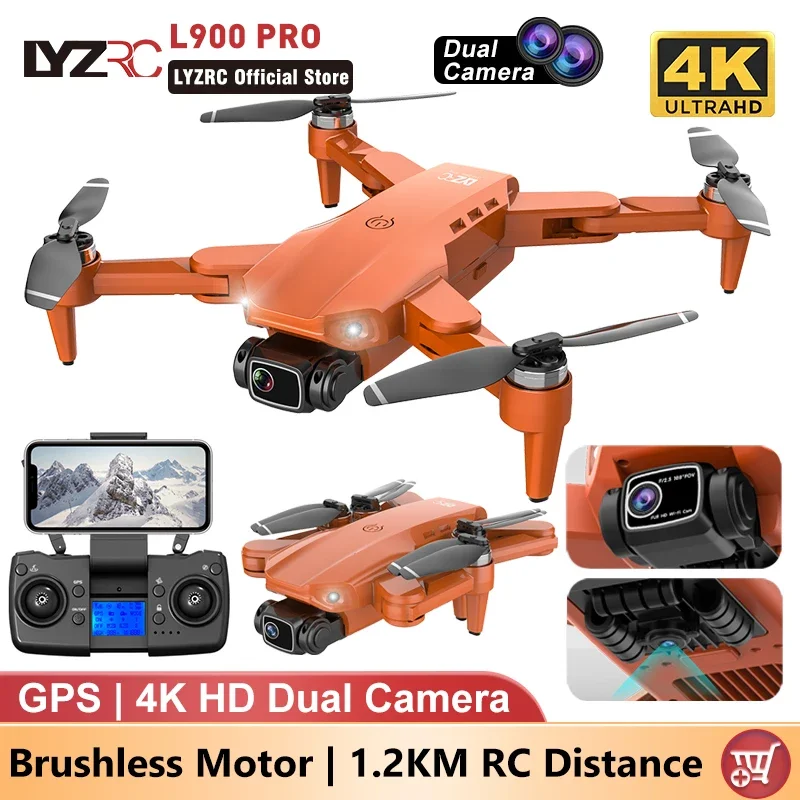 Дрон LYZRC L900 PRO с GPS, складной Квадрокоптер с двойной HD-камерой, Wi-Fi, без щеток, для аэрофотосъемки