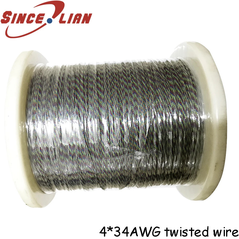 

4000 м UL10064 32AWG 7*0,08 TS OD0.38 электронный провод PTFE провод красный зеленый синий желтый твист многожильный медный провод с луженым покрытием