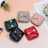 Sac à cosmétiques en cuir véritable pour femmes, pochette de maquillage mignonne, petite boîte à clés pour écouteurs, étui de rangement pour rouge à lèvres, Mini porte-monnaie à la mode 6