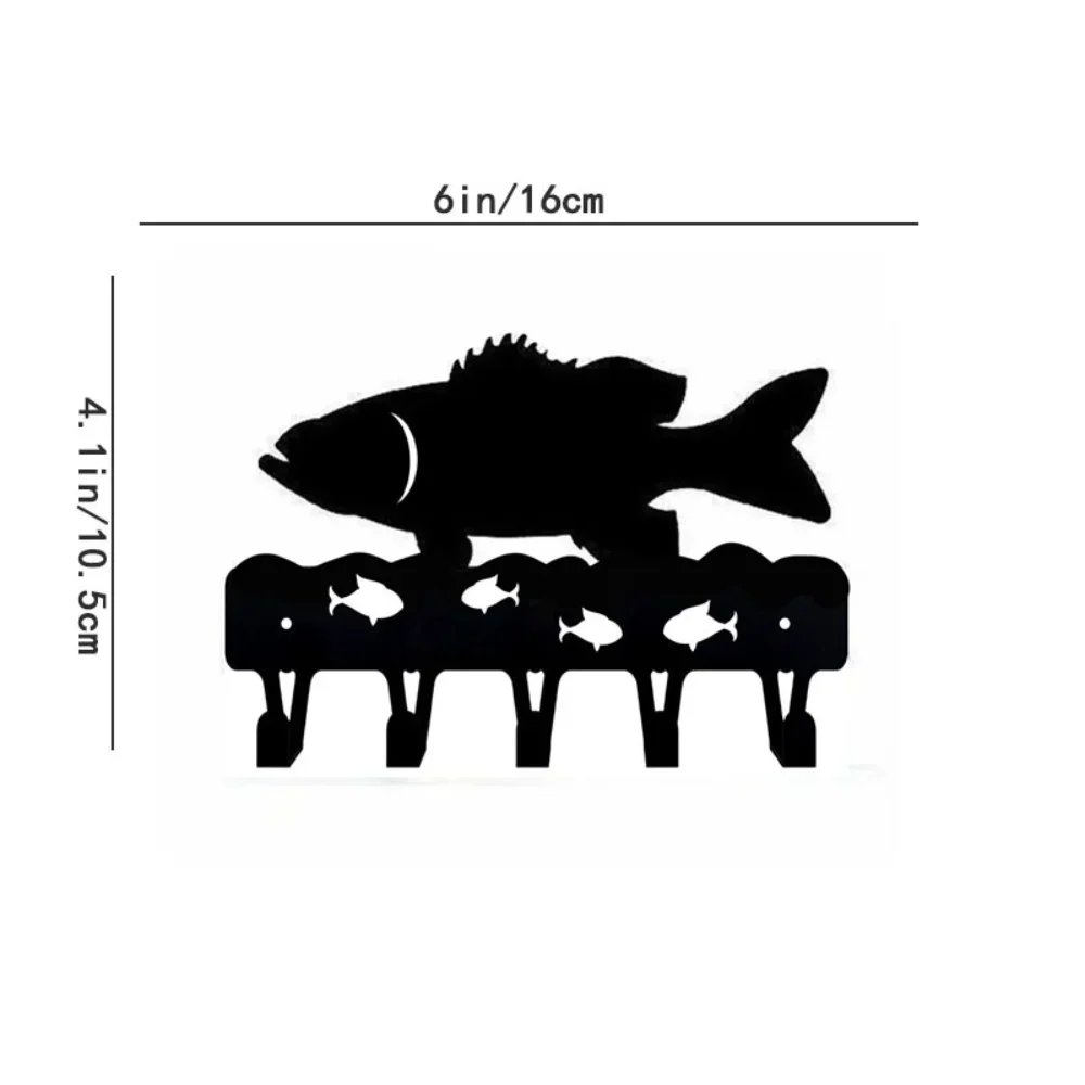 Crochet 1pc Bass Fish Key Rack Hanger, Iron Wall Stickers Wall-mounted, Hooks, Key Holder, Key Hanger, Towel Rack, Coat Rack 2