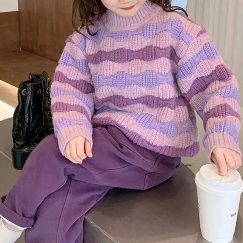 여아용 세련된 어린이 스웨터, 용수철 가을 베이비 탑, 트렌디 어린이 속옷 레이어 의류, 어린이 가디건