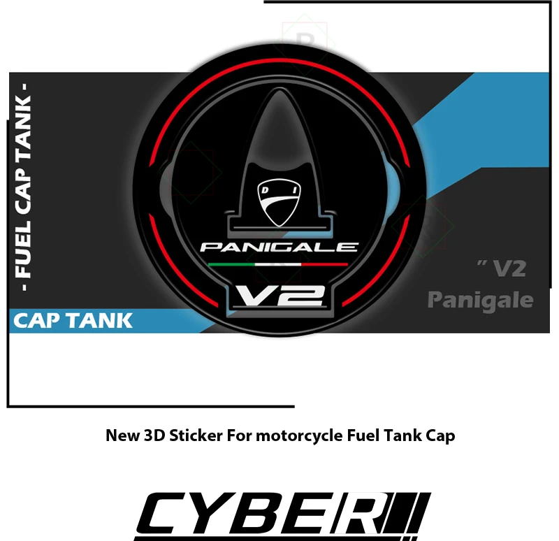 For Ducati PANIGALE V4 V4R V4S V4SP V2 Fuel Cap Tank Resin 3D Fuel Tank Cap Filling Cover Sticker Gas Cap Fuel Tank Decals LOGO