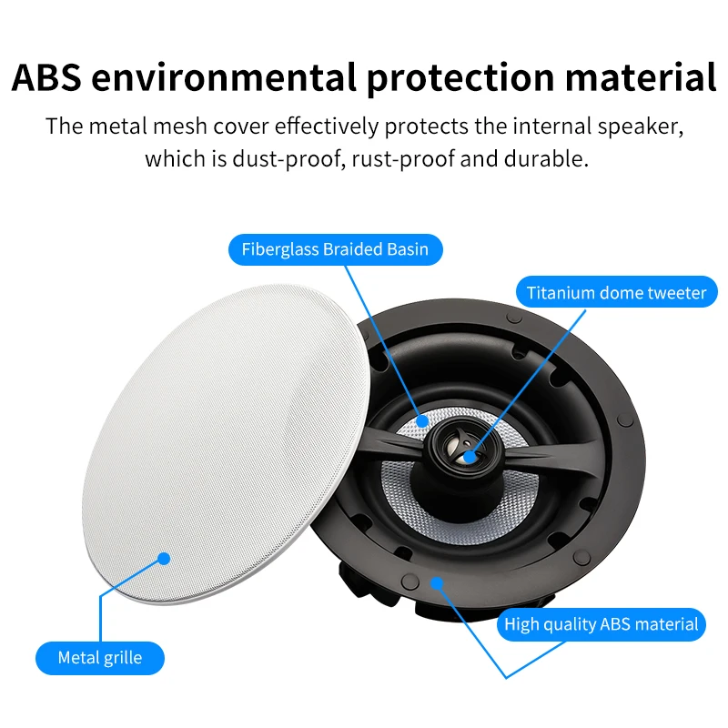 Coaxial Ceiling Speaker louderspeaker HIFI 6.5Inch 25W High Fidelity Wall Mounted Global Stereo Home Background Music SUMWEE