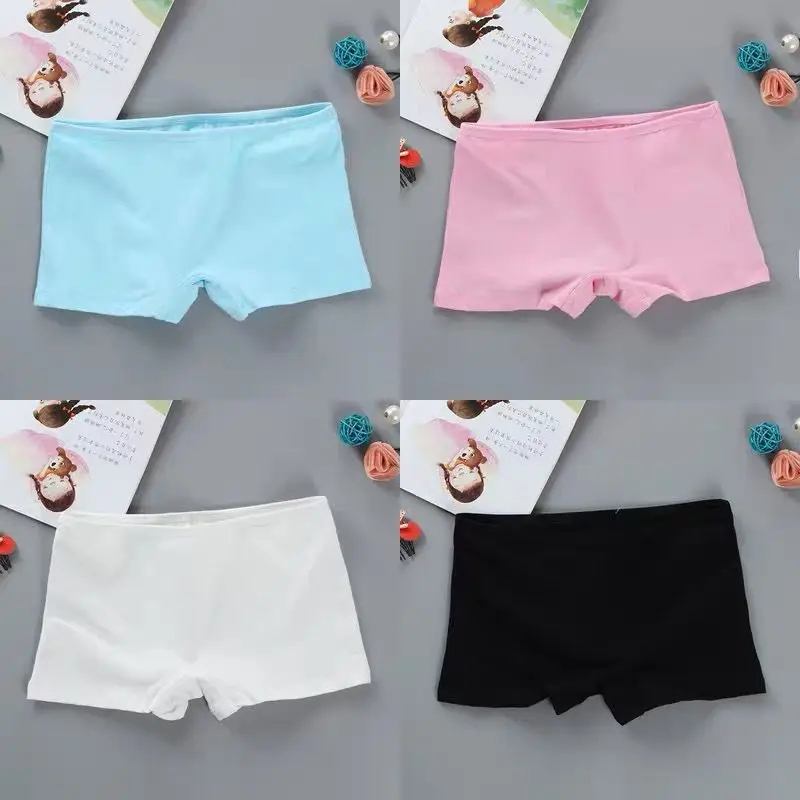 3PC High School Girl Underwear Boxer Trousers Pure Cotton Solid Color Base Student Breathable Underwear 8-14Years boxer shorts girls underwear girls panties kids underwear
