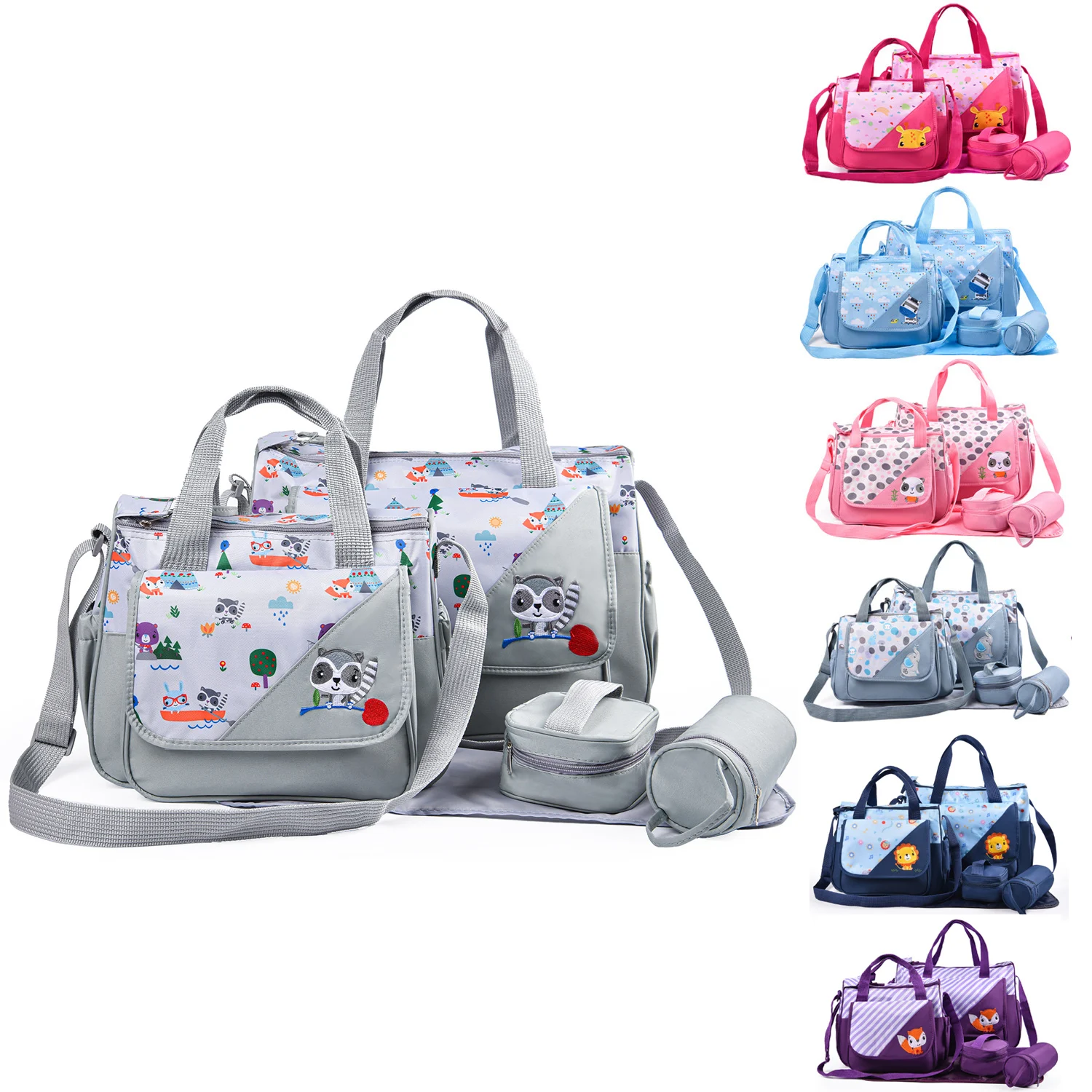 New5pcsMommyMaternityBagSetLargeCapacityNappyBagMulti