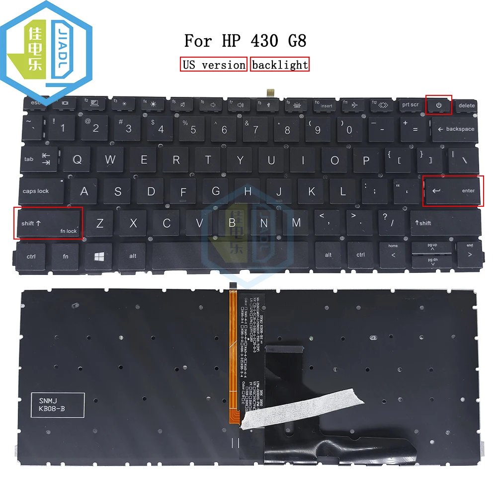 Teclado Retroiluminado dos Eua para hp Probook Inglês com Luz de Fundo Novo 430 g8 435 g7 435 g8 M03445-b31 L93087-b31 Sn9192bl