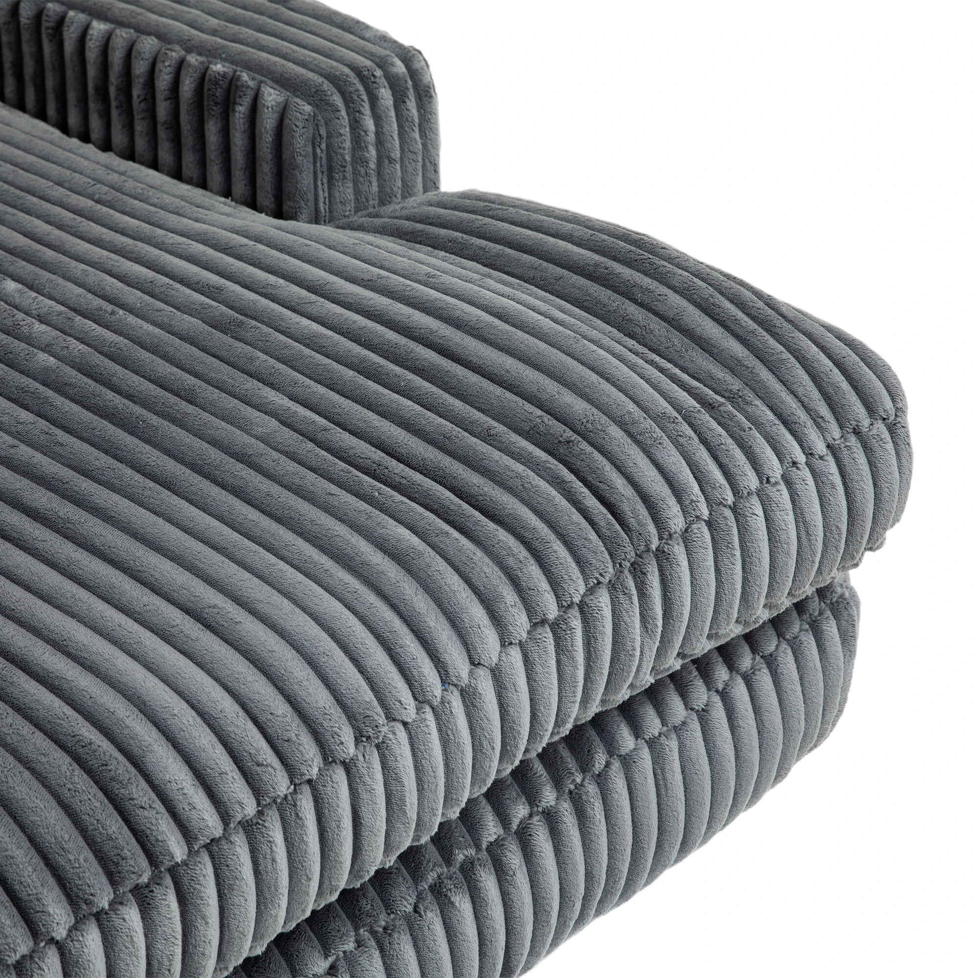 Modernes Cord-Schlafsofa Cloud Couch mit 3 weichen Kissen, bequemes Einzelsitz-Bodensofa für Wohnzimmer, Wohnung – Detail 27