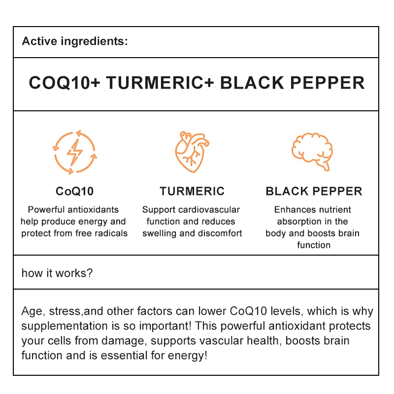 Mulittea Coenzyme Turmeric with Piperine Capusles-Enhanced Bioavailability for Joint Knee Support Helps Inflammatory Response