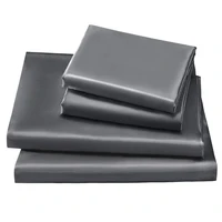 Mulberry Silk Bed Sheet Set with Fitted Sheet Flat Sheets Pillowcase Luxury Solid Color Bedding Sets Wrinkle-Free Antiallergic 1